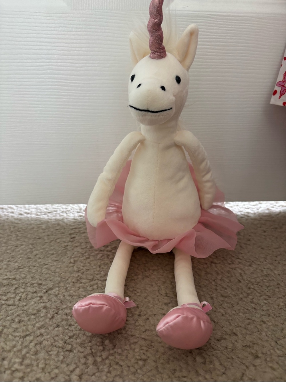 Jellycat Cream Unicorn Ballerina Plush with Pink Tutu